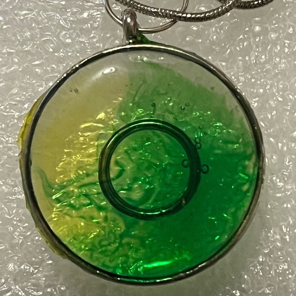 Green and Yellow Circular Pendant